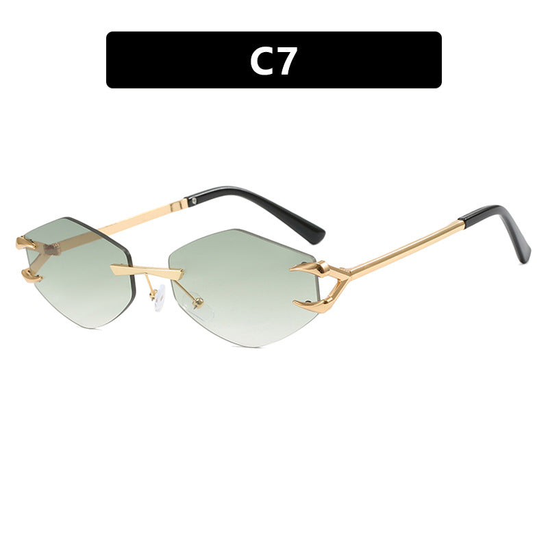 Damen extravagante hexagonale Sonnenbrille mit innovativem Rahmen und UV-Schutz Karnz