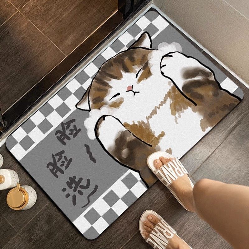 Niedlicher katzenmotivierter Plüsch-Badematten