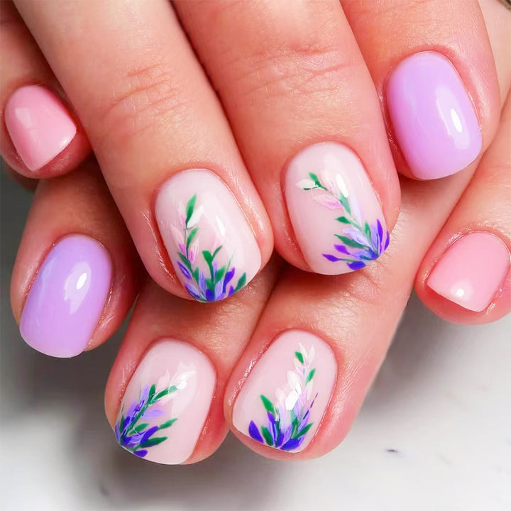 Botanisches florales Nagelkunst-Set Karnz
