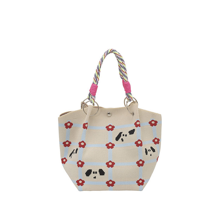 WoFloral Print Texturiertes Handtasche Karnz