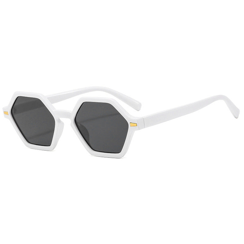 Damen hexagonale Sonnenbrille mit modischem Design und UV-Schutz Karnz