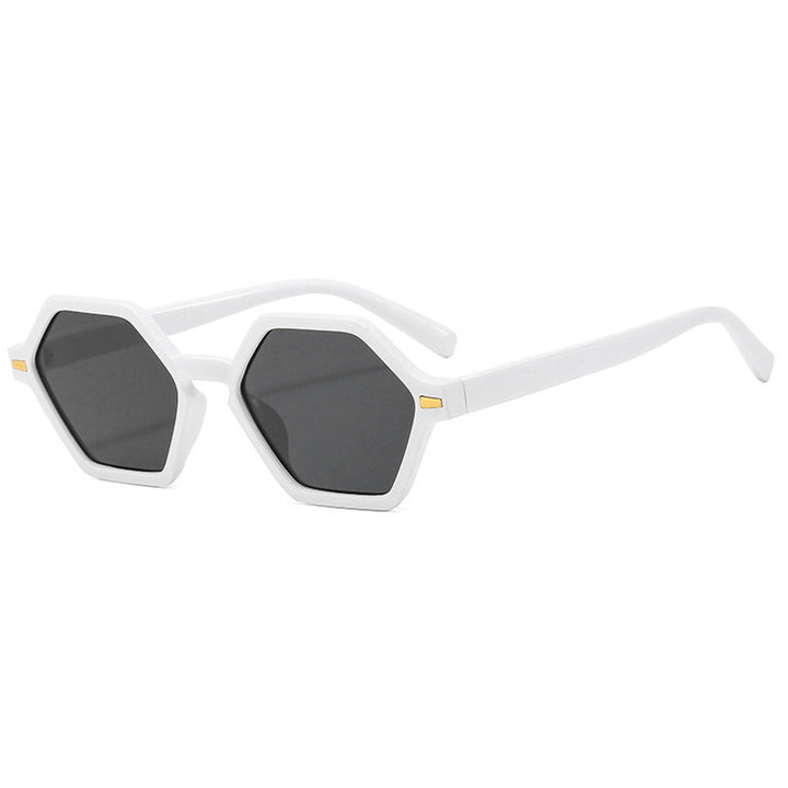 Damen hexagonale Sonnenbrille mit modischem Design und UV-Schutz Karnz