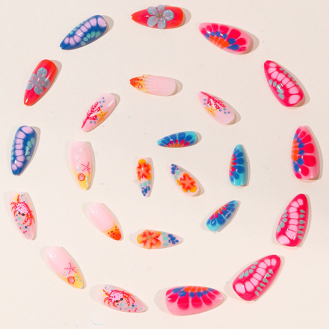 Bunte Künstlerische 3D Nagelkunst Verlängerungen Karnz