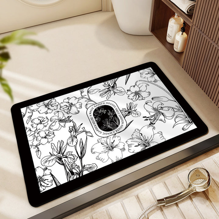 Florales Design Absorbierende Badezimmermatte Karnz
