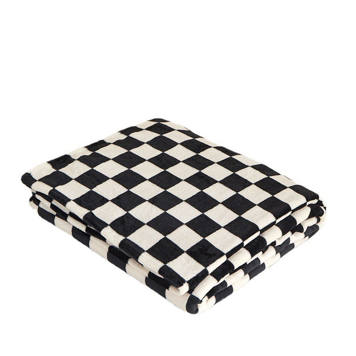 Kariertes Fleece-Wurfdecke