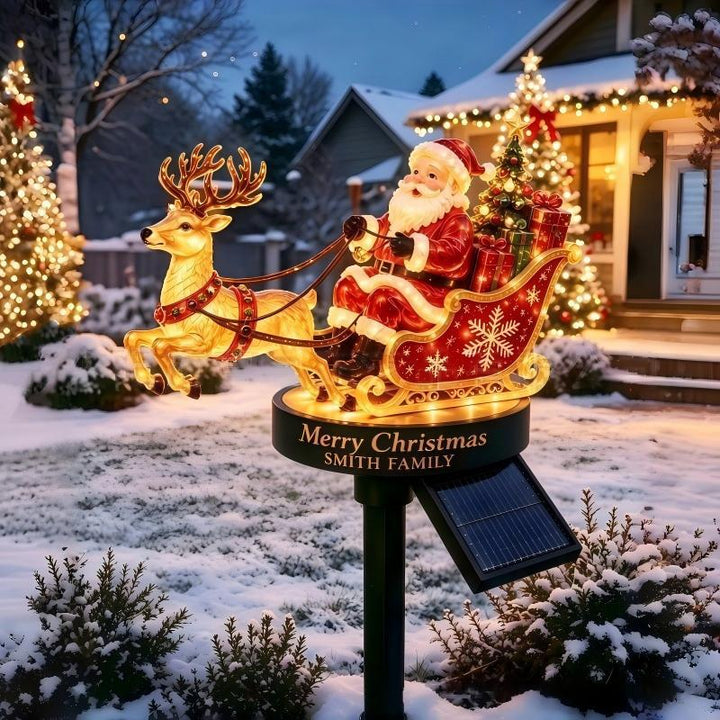 Weihnachtslichte Dekoration mit Santa und Rentier Karnz