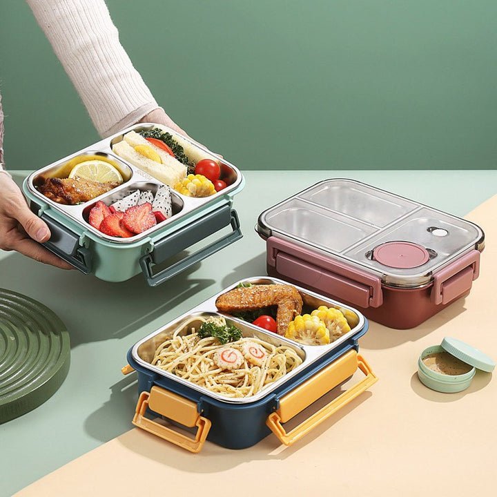Edelstahl Bento-Box mit auslaufsicherem Deckel