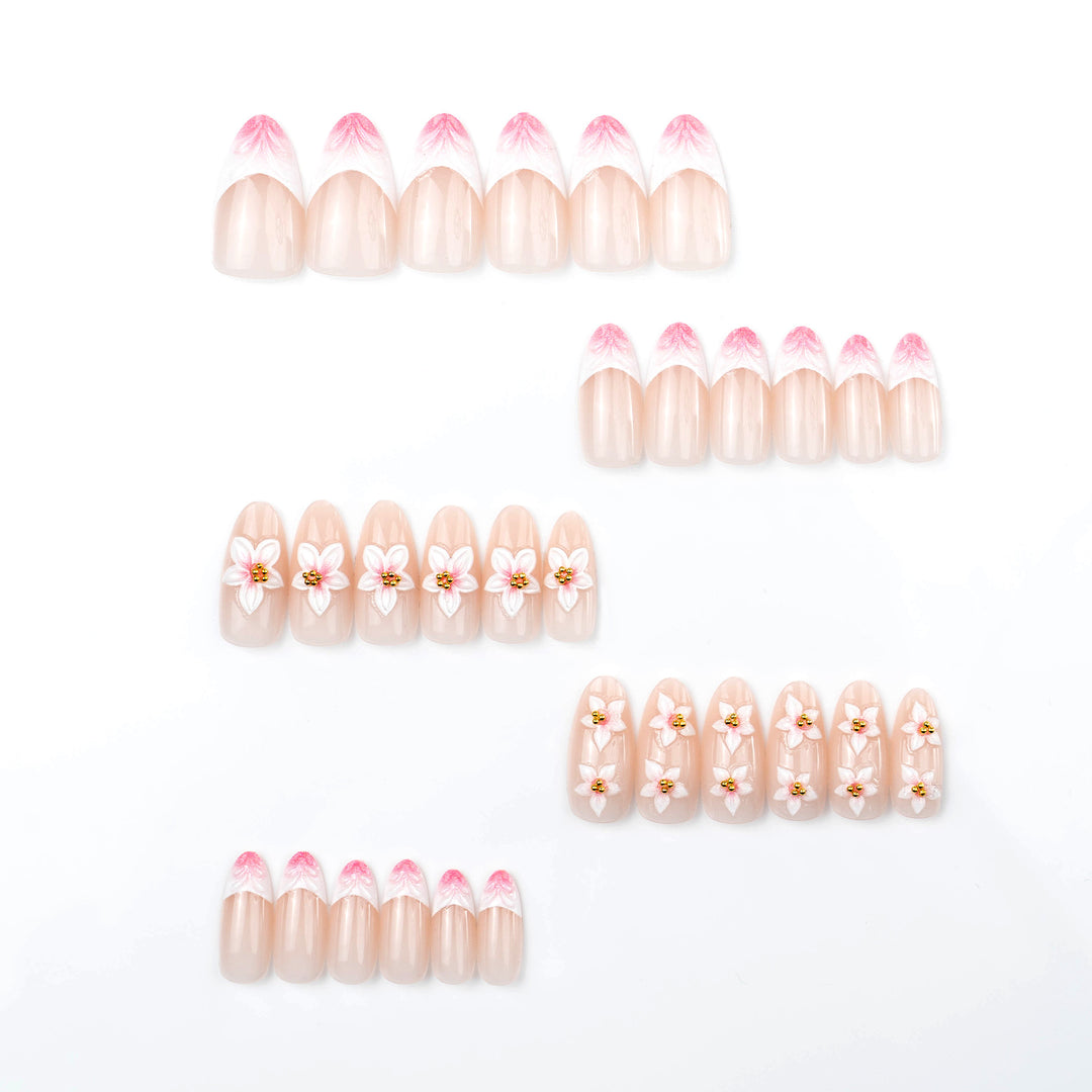 Premium Kirschblüten Press-On Nail Art Set