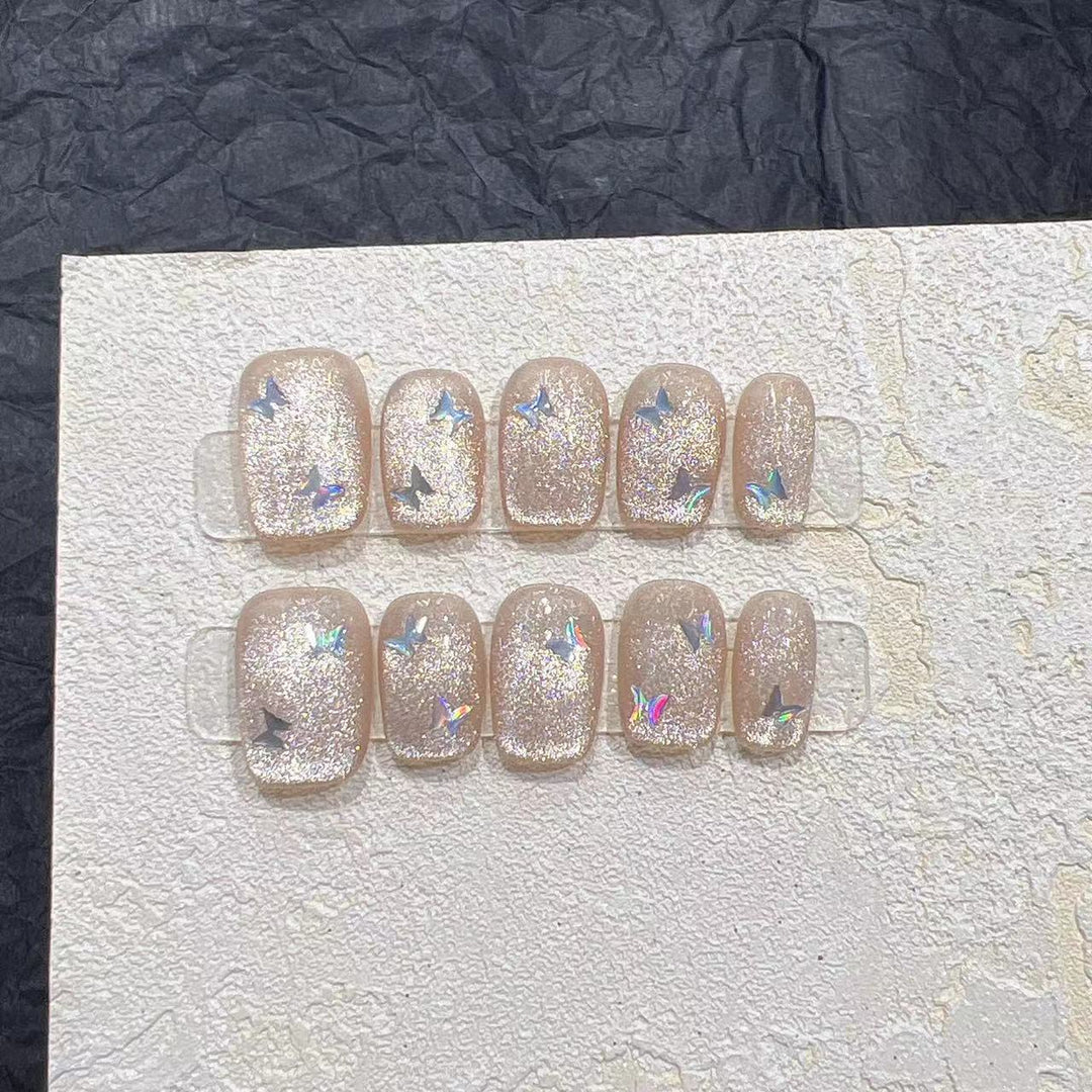 Glitzerndes Press-On-Nagel-Set mit Stern-Akzenten Karnz