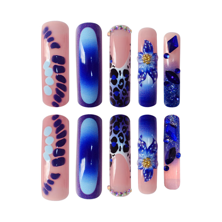 Künstlerische lange press-on Nail Art Karnz