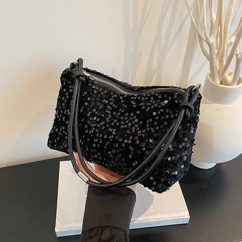 Glamouröse Pailletten-verzierte Schultertasche Karnz