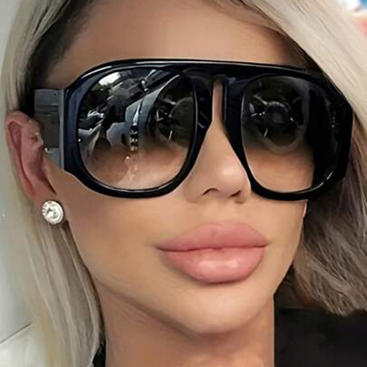 Damen trendige oversized Sonnenbrille mit modischem Farbverlauf Karnz