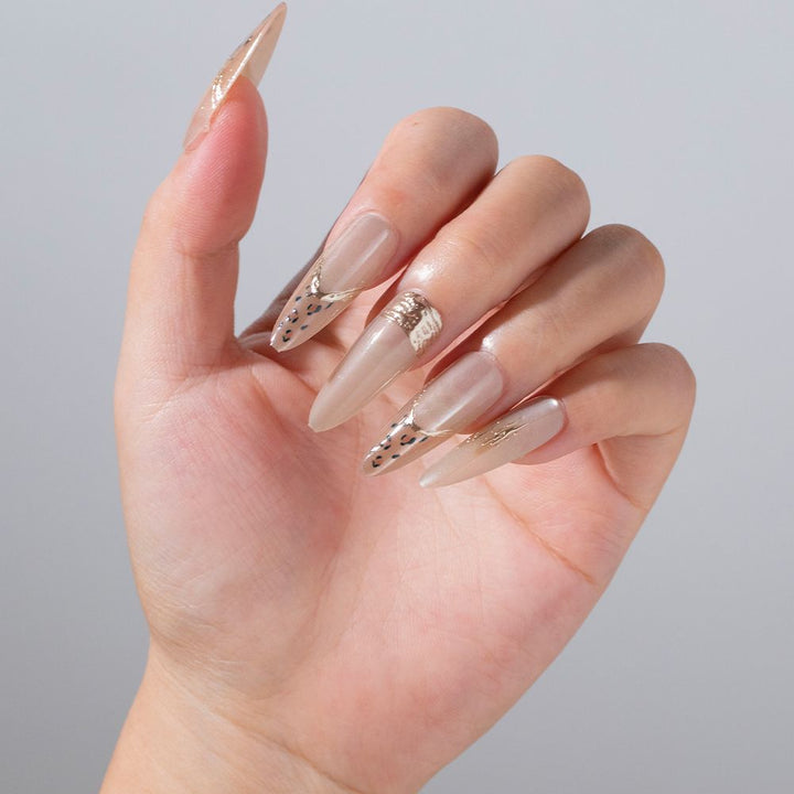 Künstlerisches Stiletto Druck auf Nagelset Karnz