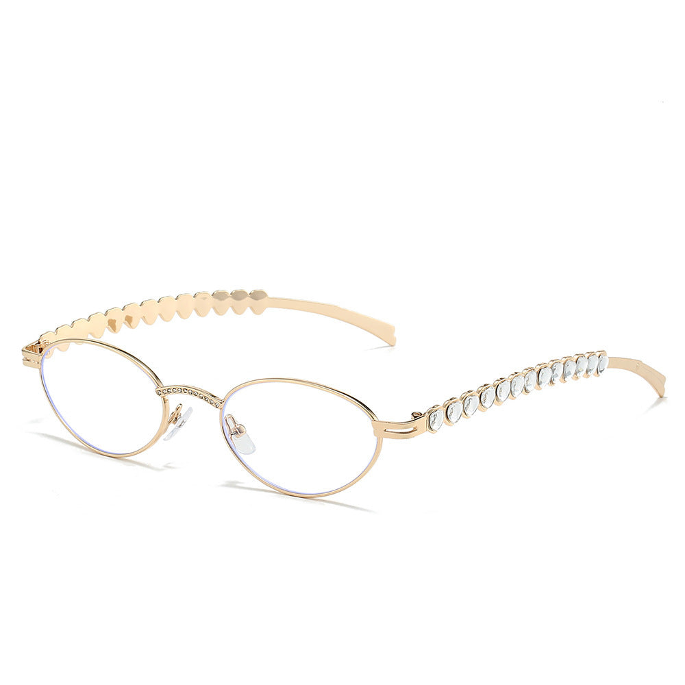 Elegante mit Strass veredelte Katzenaugenbrille Karnz