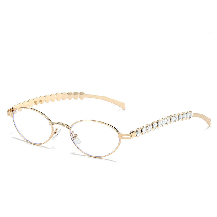 Elegante mit Strass veredelte Katzenaugenbrille Karnz