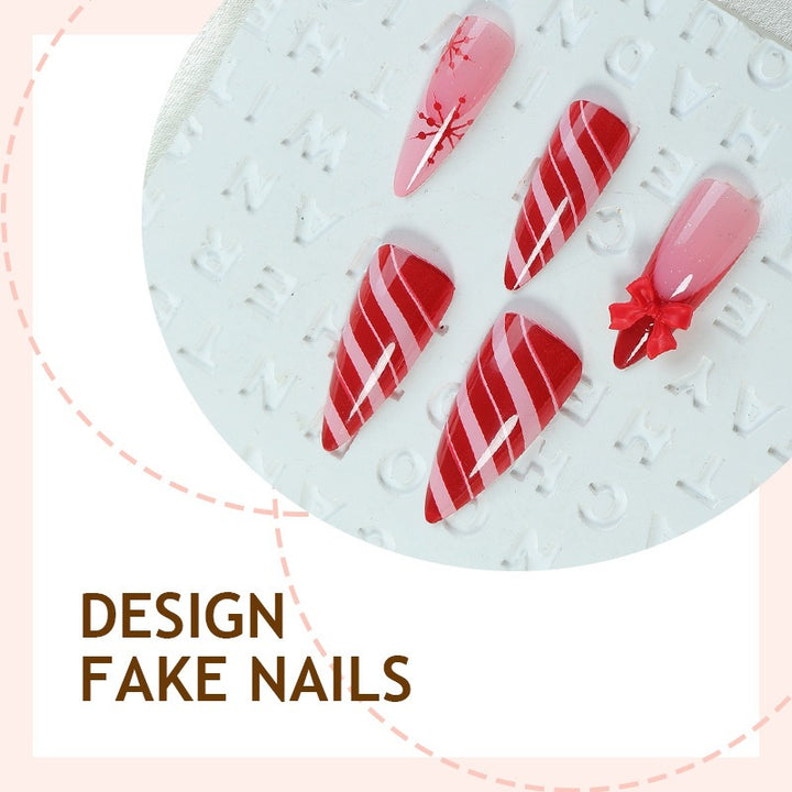 Kunstnagelset mit festlichen 3D-Sternen und eleganten Weihnachtsdesigns Karnz
