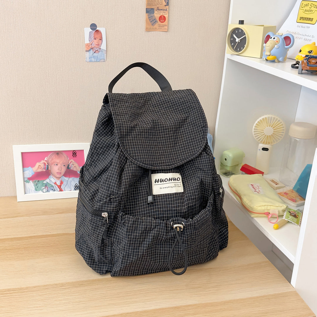 Lässiger Kariertes Muster Rucksack