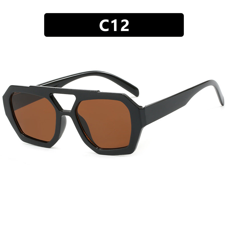 Damen geometrische Sonnenbrille aus robustem Kunststoff mit polarisierten Gläsern Karnz