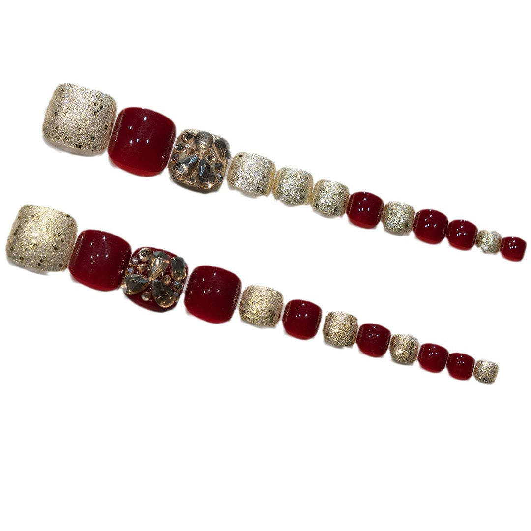 Strass-besetzte Pediküre-Nagelkunst  1791110337