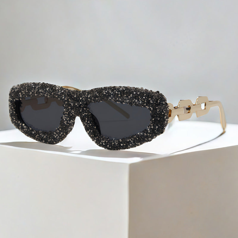 Damen Glamouröse Sonnenbrille mit verziertem Rahmen Karnz