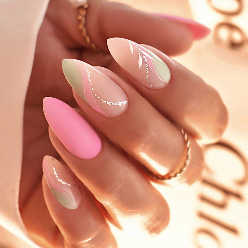 Premium Künstlerische Press-On Nagelset mit Eleganten Floral Designs Karnz