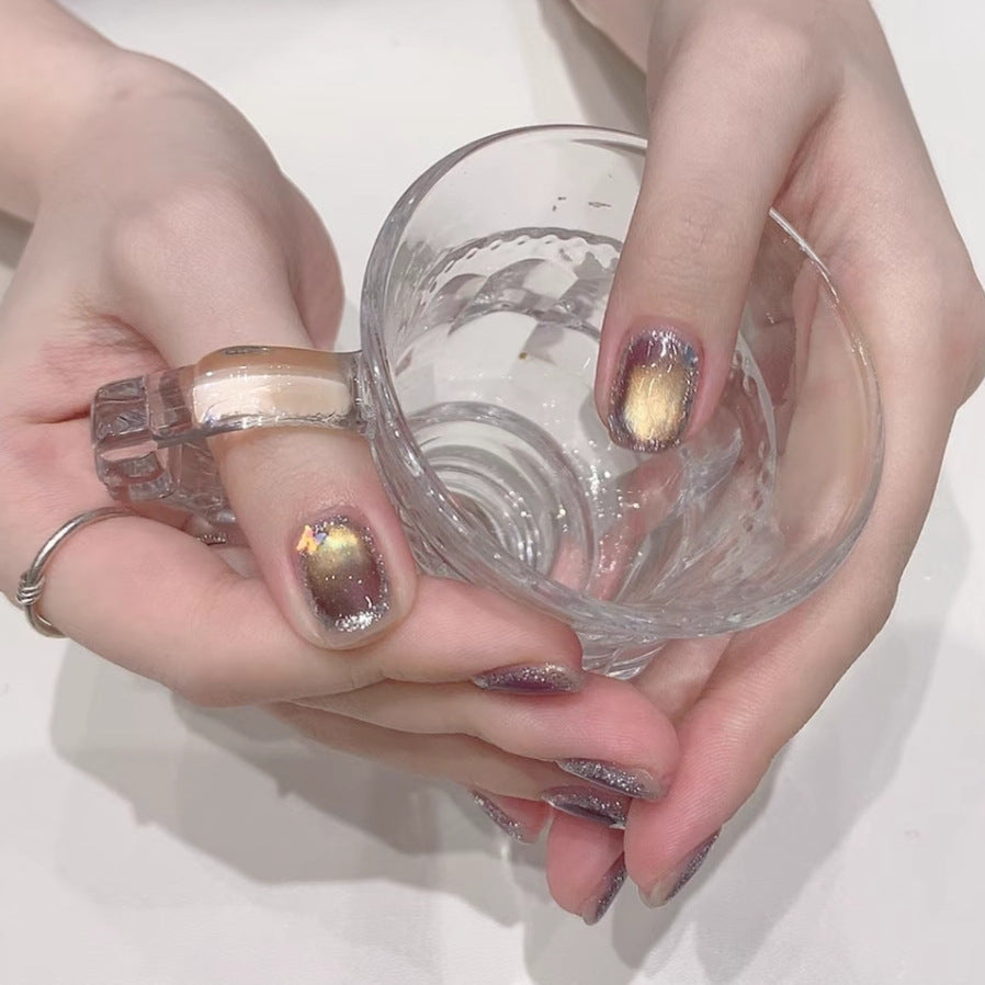 Metallic Galaxy Press-On Nagelkunst