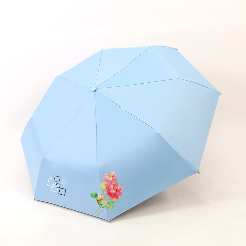 Damen Falt-Regenschirm mit elegantem Blumenmotiv Karnz