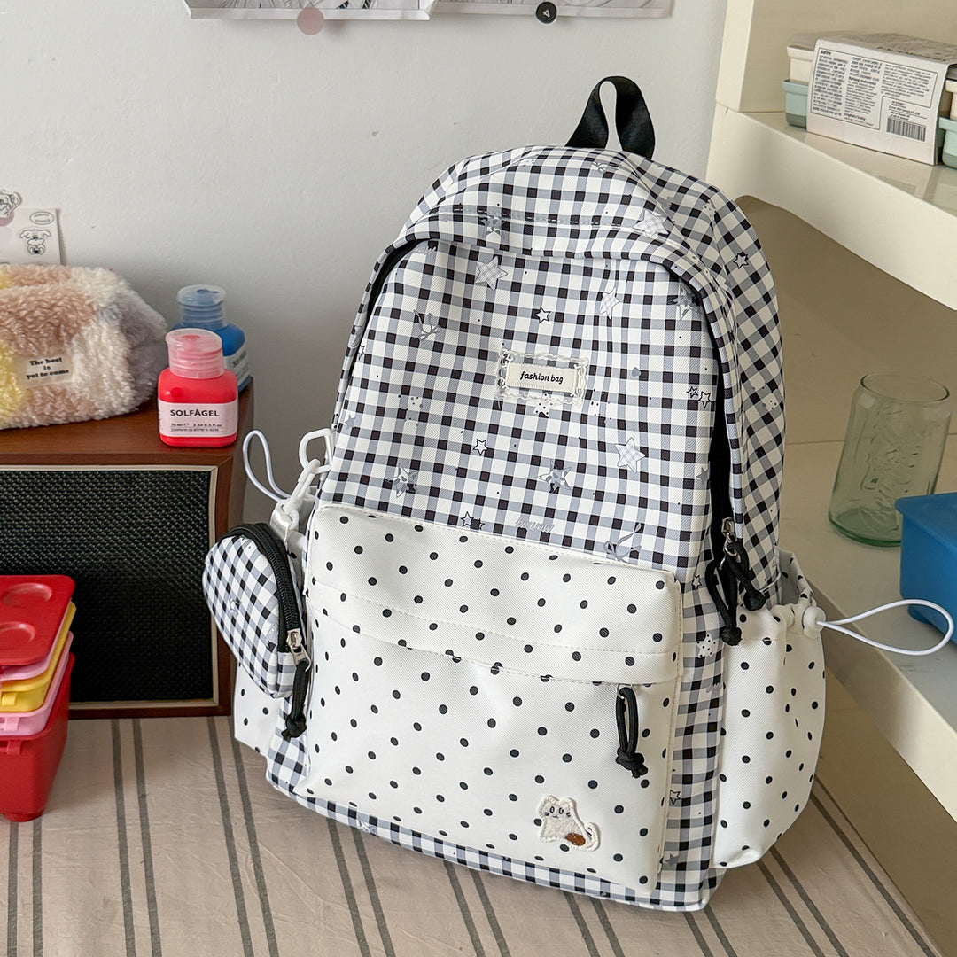 Stylischer Karostoff Casual Rucksack Karnz