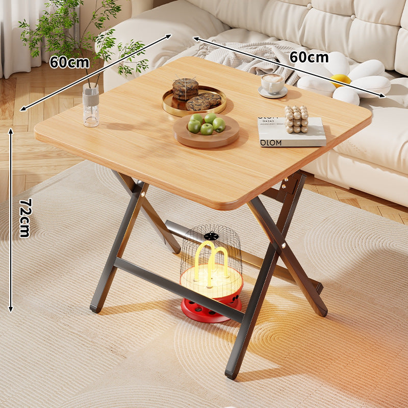 Marmor-Effekt Klappender Quadratischer Kaffeetisch mit X-Rahmen Metallbeinen