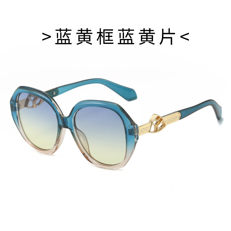 Damen Oversized Sonnenbrille mit goldenen Akzenten Karnz