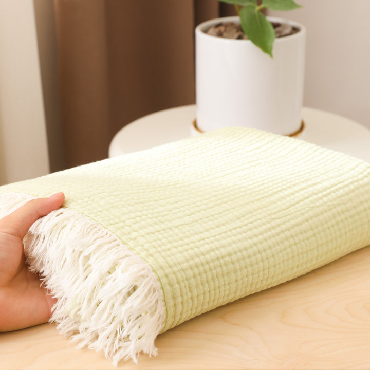Damen moderne und stilvolle Waffelstruktur Plaid Decke Karnz