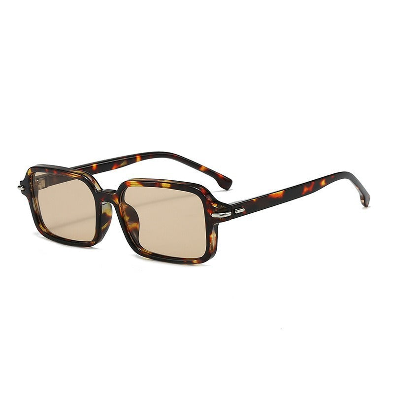 Damen modische quadratische Sonnenbrille mit stilvollem Kunststoffrahmen und blauen Gläsern Karnz