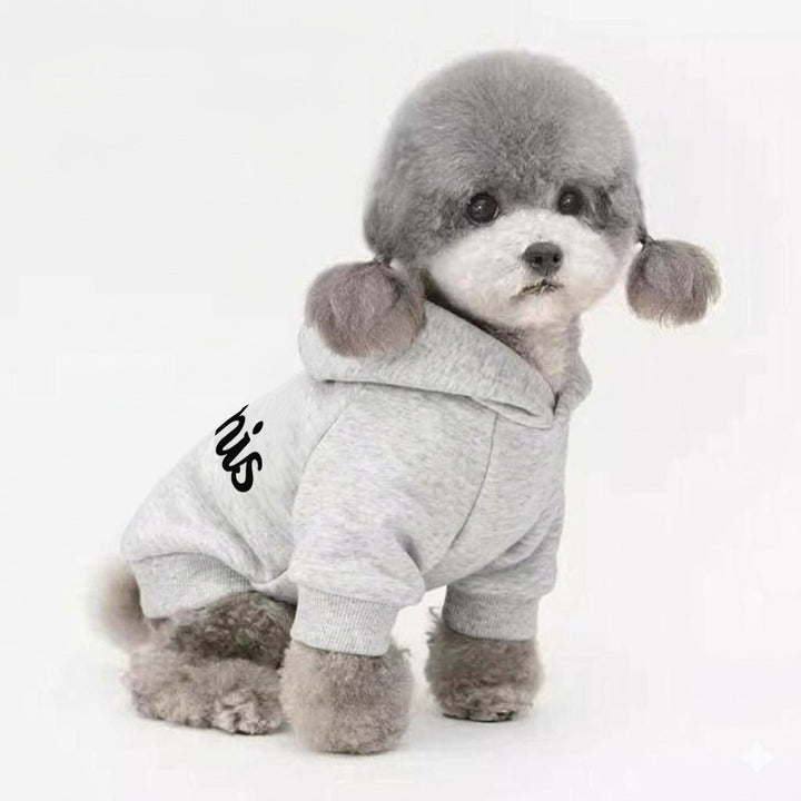 Hund Kapuzen-Pullover Sweatshirt mit weichem Fleece-Futter & geripptem Saum