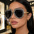 Damen modische Sonnenbrille mit glitzerndem Rahmen und eleganter Form Karnz