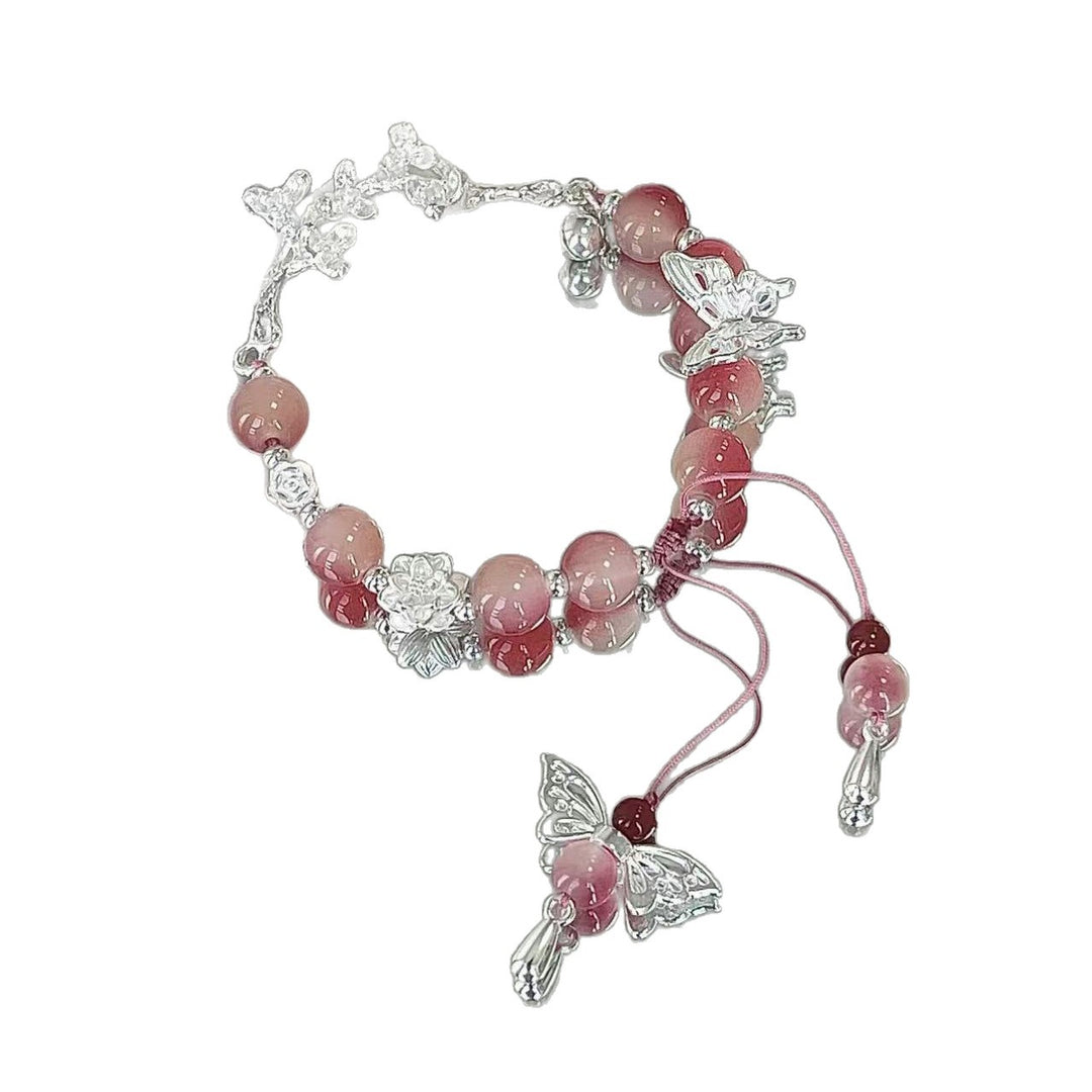 Handgefertigtes florales Schmetterlings-Charm-Armband Karnz