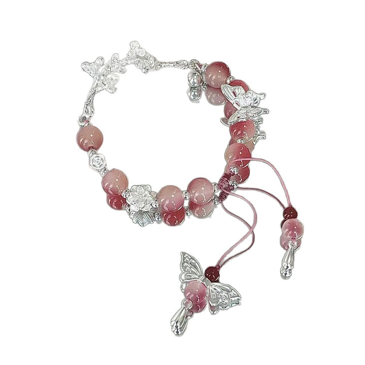 Handgefertigtes florales Schmetterlings-Charm-Armband Karnz