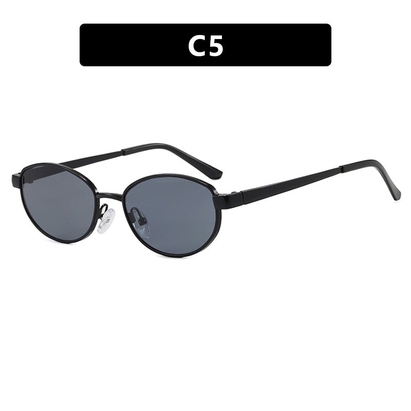 Damen modische Sonnenbrille im eleganten Ovaldesign mit hochwertigem Metallrahmen Karnz