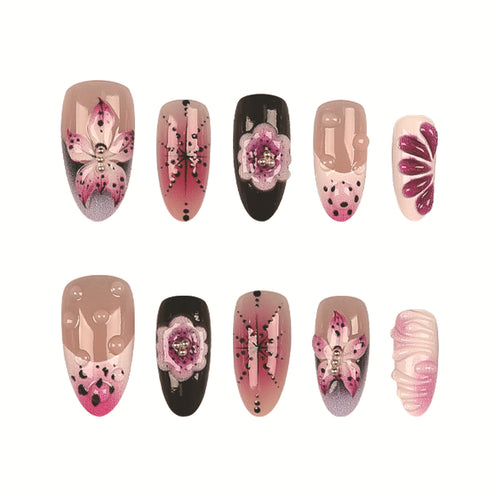 Künstlerisches florales Nagelkunst-Set