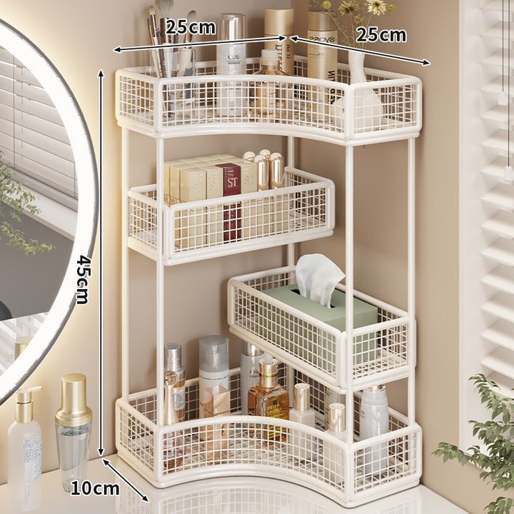 Drei-Tier-Eck-Mesh-Metall-Badregal-Organizer