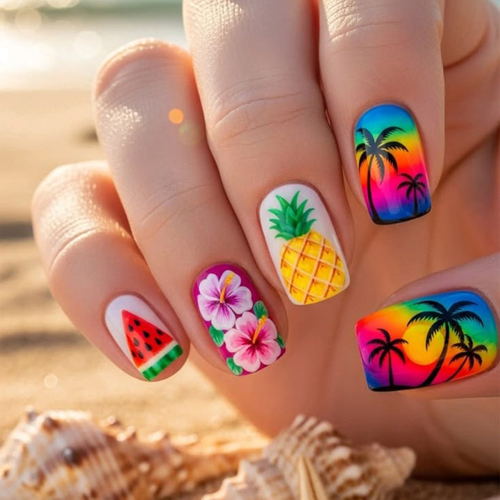 Tropisch-Frucht-inspiriertes Nagelkunst-Set Karnz