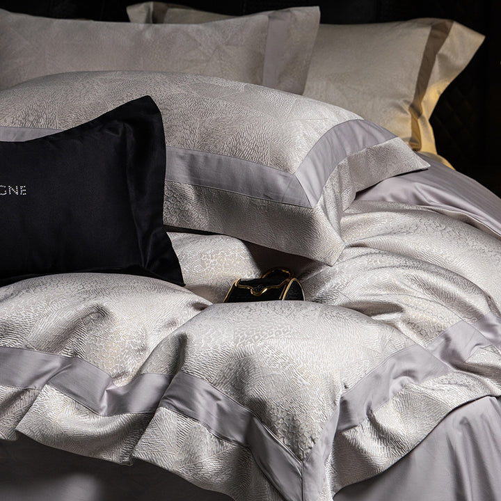 Luxus Jacquard Bettbezug Set mit Satinrand