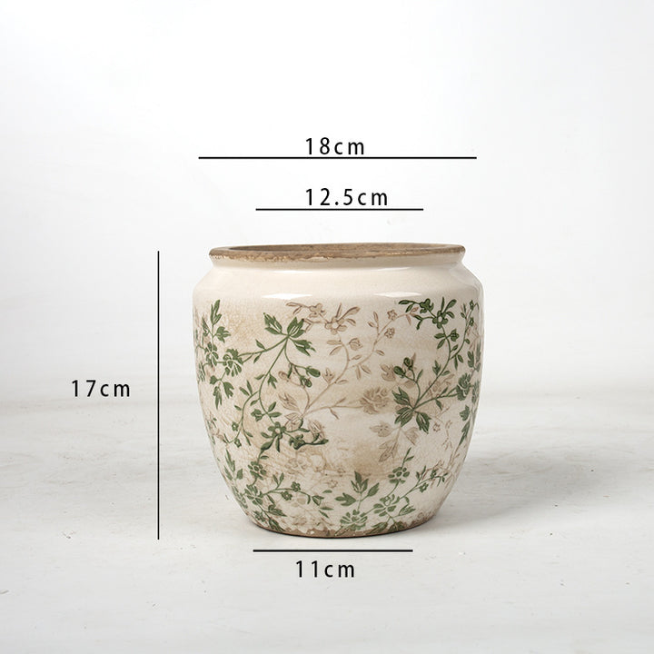 Florale Keramik Pflanzschale Karnz