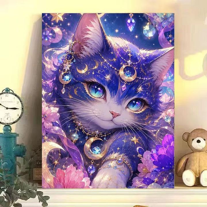 Cosmic Cat Illustration Wand Kunst Karnz