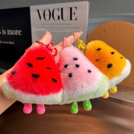 Plüsch-Wassermelonen-Themen-Schlüsselanhänger-Set Karnz