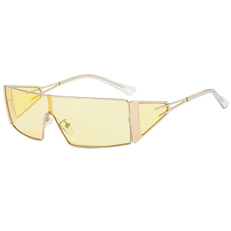Damen geometrische Sonnenbrille mit futuristischem Design und strapazierfähigem Rahmen Karnz