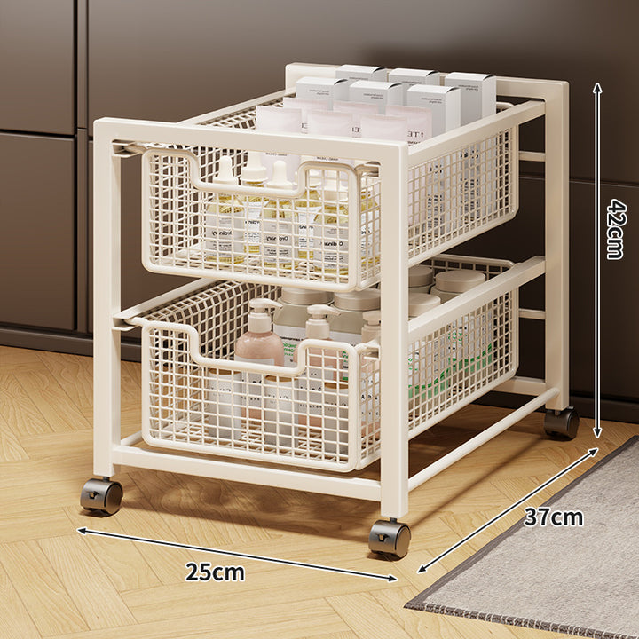 Unter-Schrank Gleitender Drei-Ebenen Mesh Korb Organizer mit Abnehmbaren Behältern
