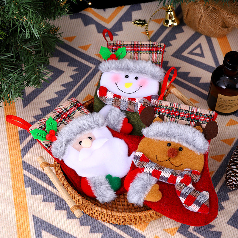Weihnachtlicher Stoffsocken Karnz