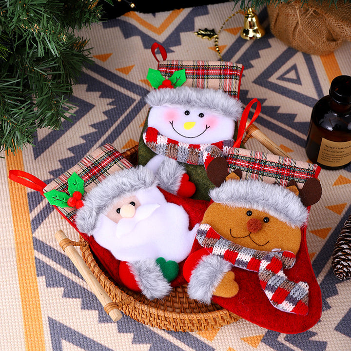 Weihnachtlicher Stoffsocken Karnz