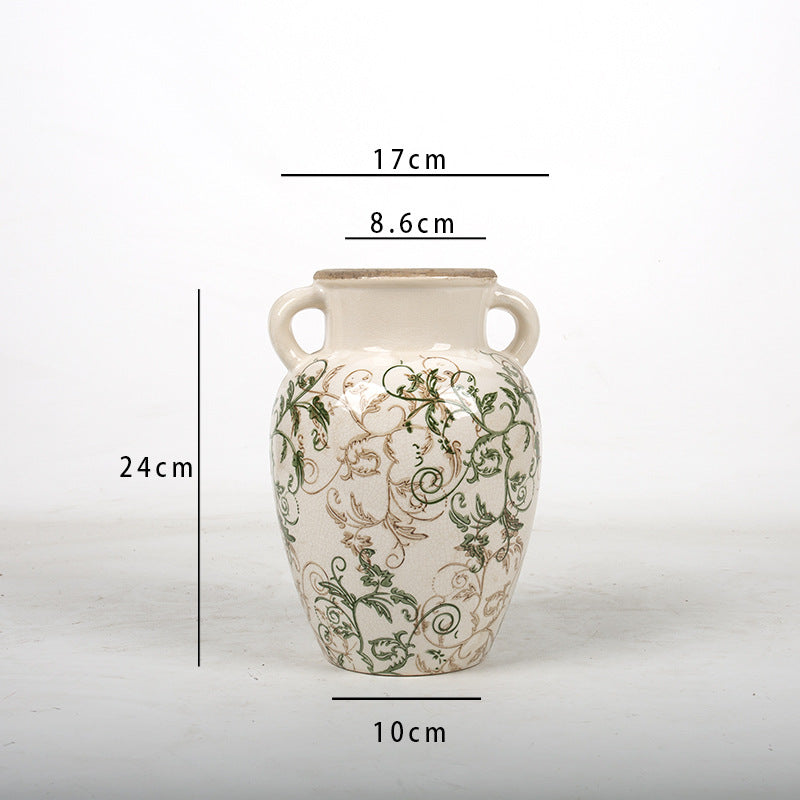 Floraler Keramikvase Karnz