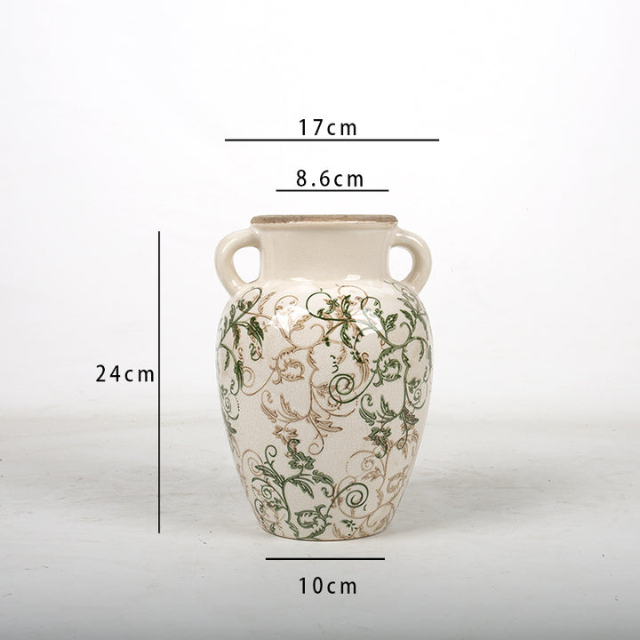 Floraler Keramikvase Karnz